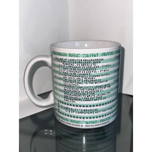 1980s Laws of Computer Programming Mug Kenneth Grooms Toscany Collection Japan - Picture 2 of 4